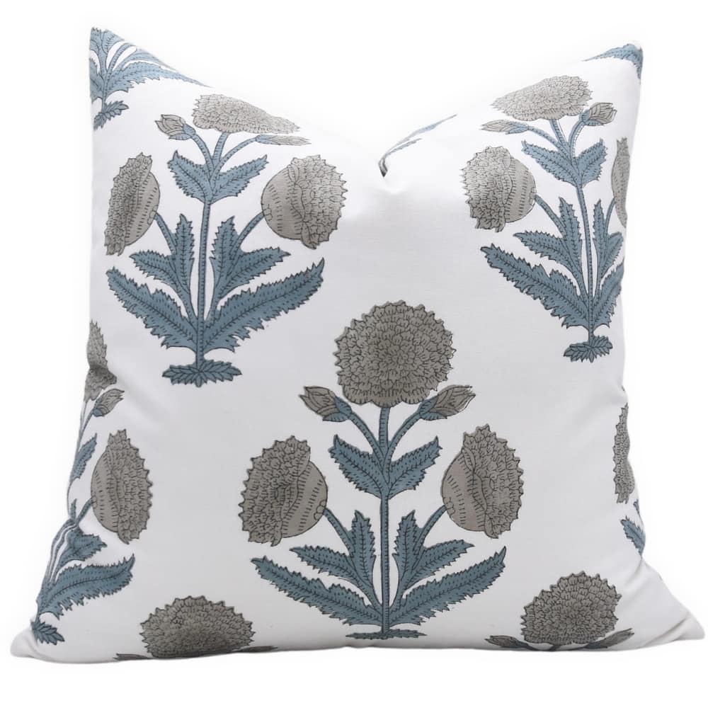 Fabdivine Cotton Outdoor Sofa Block Floral Print Fall or Home Accent Décor Pillow Case