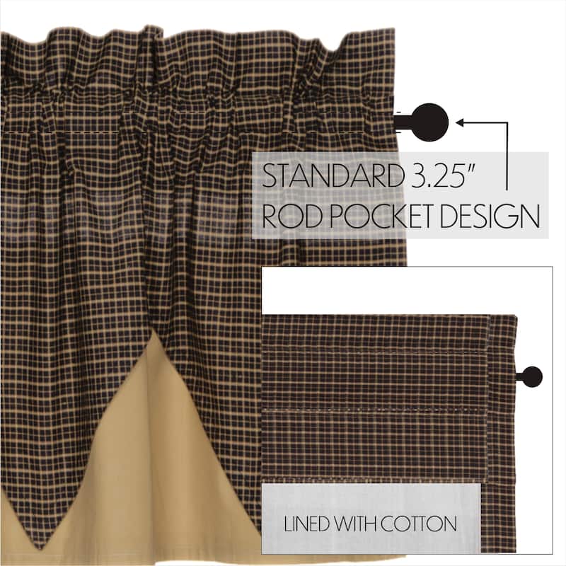 Kettle Grove Plaid Valance Layered 16x72 - Valance 16x72