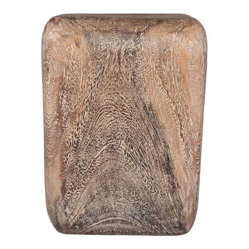 Weathered Style Wooden Accent Stool - 18" - Brown