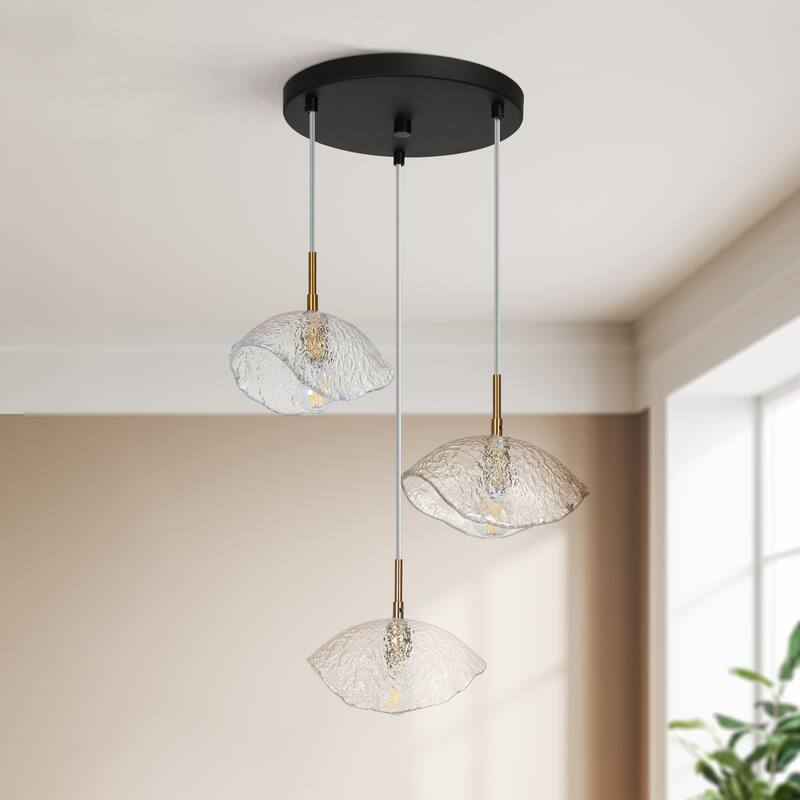 Modern 3-Light Cluster Chandelier Pendant Lighting for Kitchen Island Bedroom - Gold