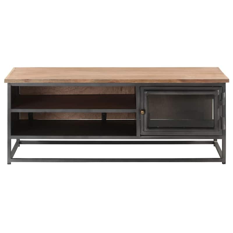 vidaXL Coffee Table Gray 35.4"x19.7"x13.8" Solid Acacia Wood