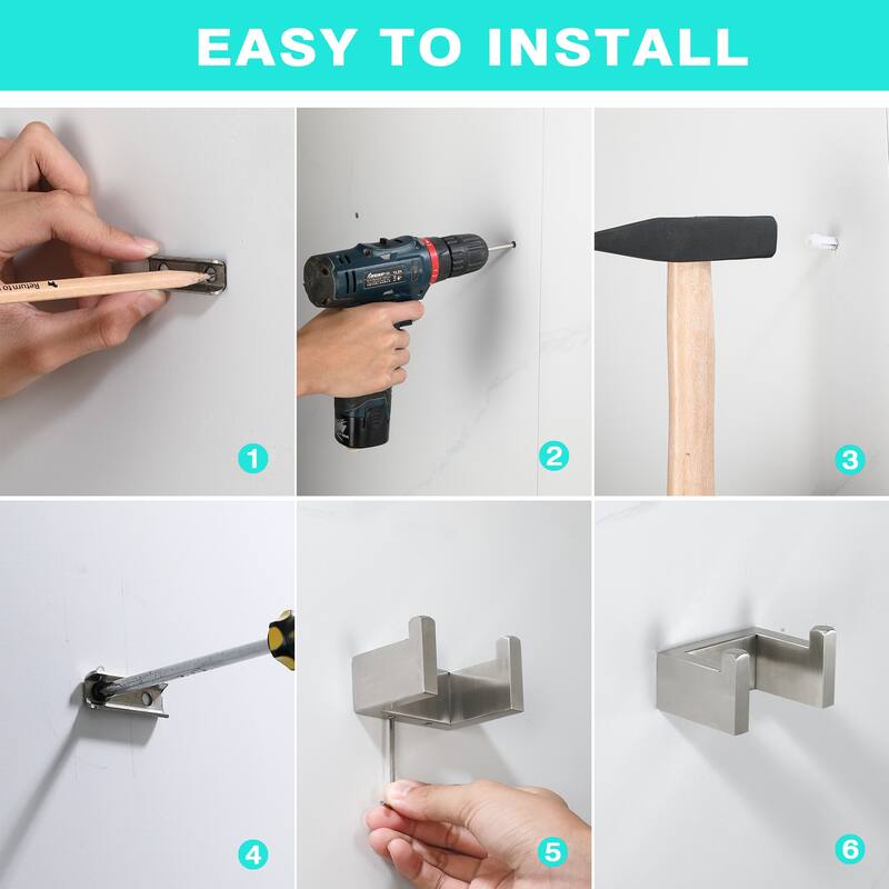 Wall-Mounted Double Robe/Towel Hook for Bathroom(2 pieces)