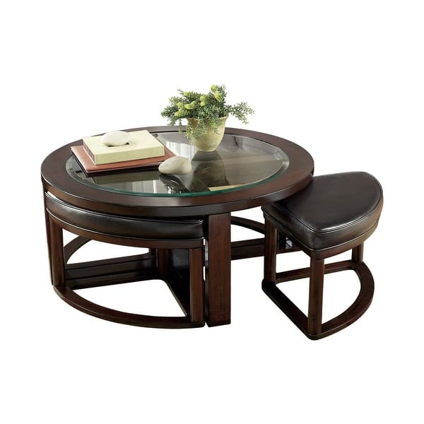 Ashley Furniture T477 8 Marion Dark Brown Cocktail Table W 4 Stools Set Of 5 Overstock 16204066