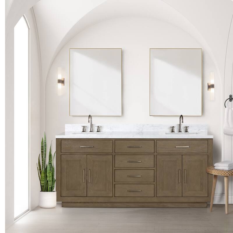 Lexora Abbey Bath Vanity and Carrara Marble Top