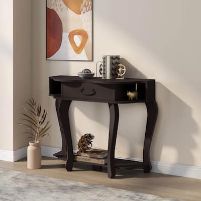 DH BASIC Transitional Espresso 41-inch 1-Drawer Console Table by Denhour
