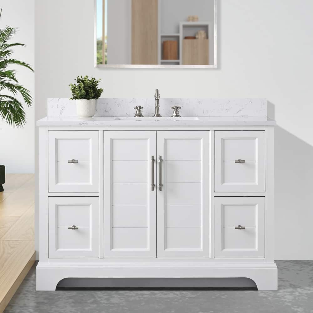Vanity Art 48" Single Sink Bathroom Vanity with Top & Backsplash