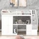 preview thumbnail 21 of 34, Twin Loft Bed with Wardrobe, Desk, Drawers, Cabinet, and Staircase, Grey
