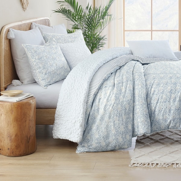 slide 2 of 6, Peri Home Ikat Eyelet Duvet Set King
