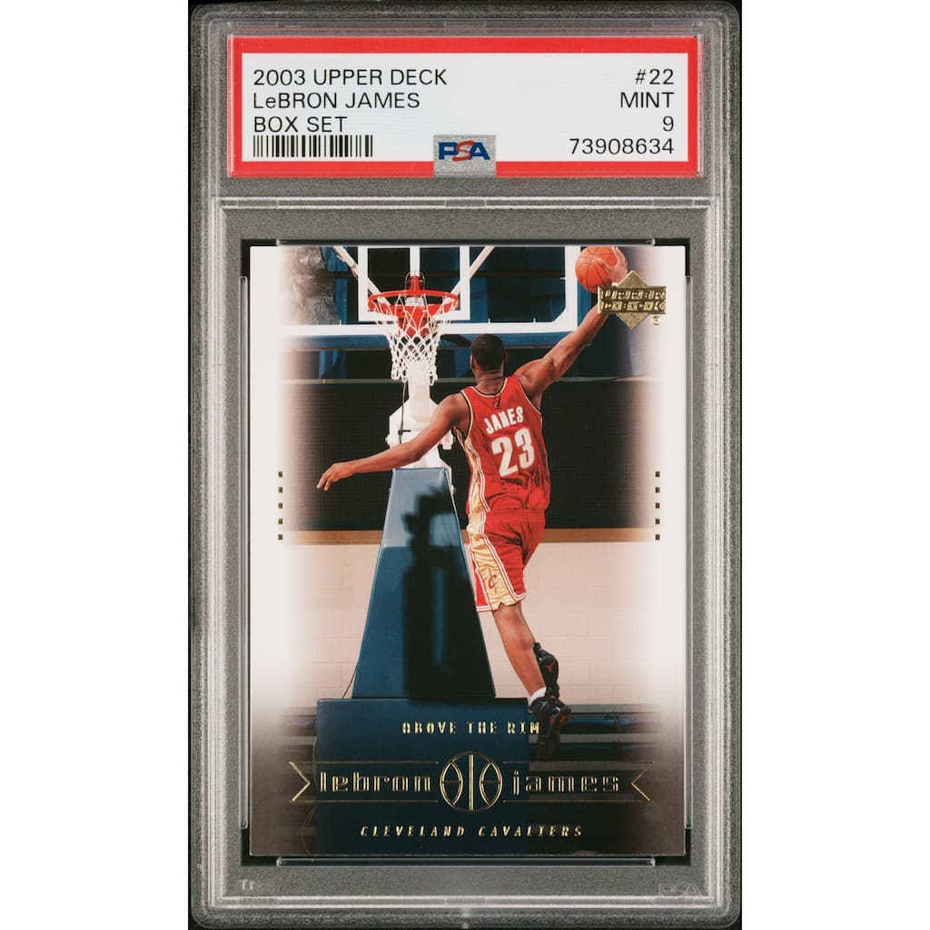 LeBron James 2003 Upper Deck Box Set Basketball Rookie Card #22 Graded PSA 9 - 8'6" x 11'6"