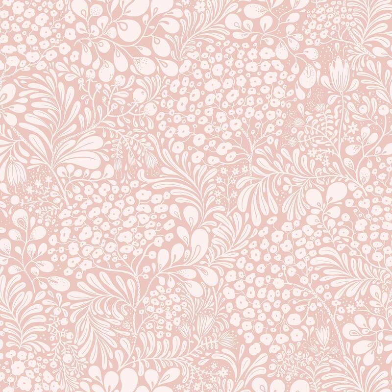A-Street Prints Siv Pink Botanical Wallpaper