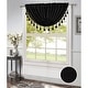 preview thumbnail 7 of 5, Morgan Rod Pocket Waterfall Valance With Fringe Tassels, 48x37 Inches - 48x37 Inches Black
