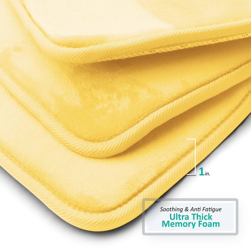 Clara Clark Ultra Soft Plush Bathroom Rug - Non-Slip, Velvet, Memory Foam Bath Mat - Set of 2