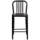 preview thumbnail 51 of 116, 2 Pack 24'' High Metal Indoor-Outdoor Counter Height Stool w/ Vertical Slat Back