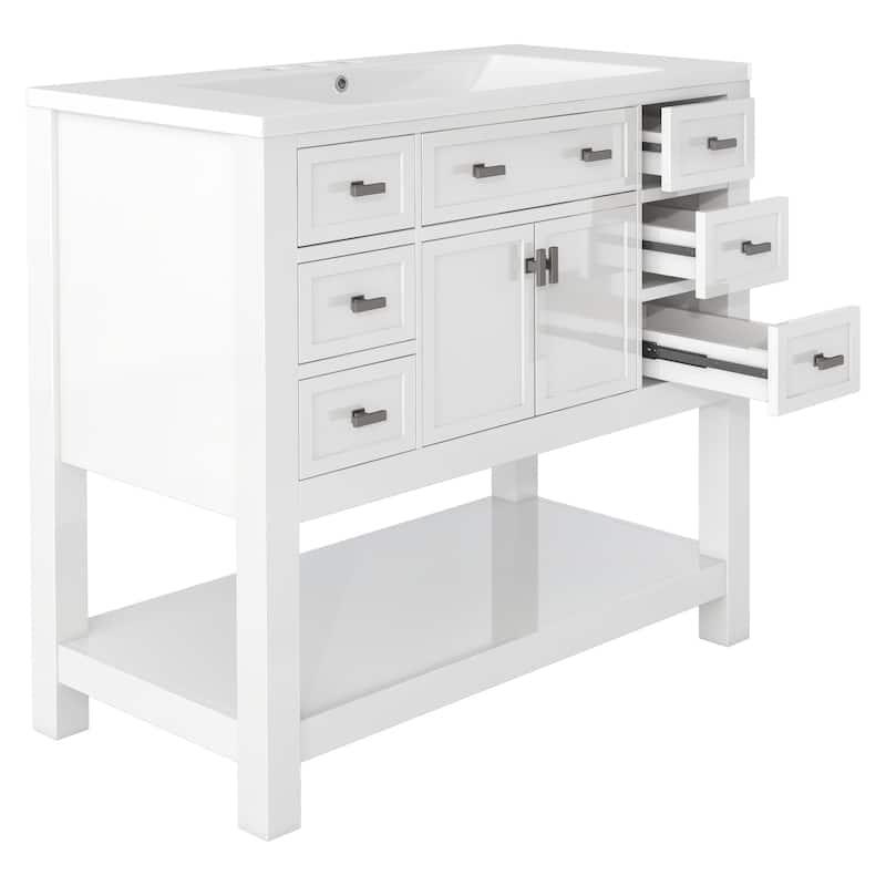 36'' Freestanding Bathroom Vanity Set with Integrated Ceramic Sink and Drawers - 36'' X 34''