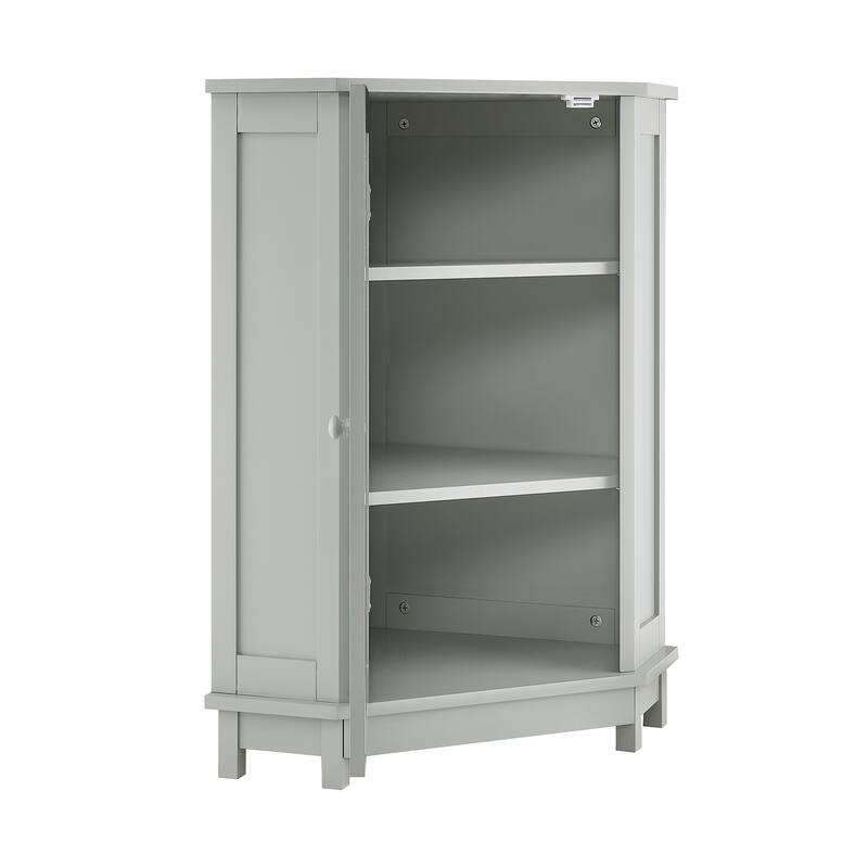 GDFStudio - Elara 31" Triangle Corner Bathroom Cabinet with Adjustable Shelf, Compact MDF Organizer