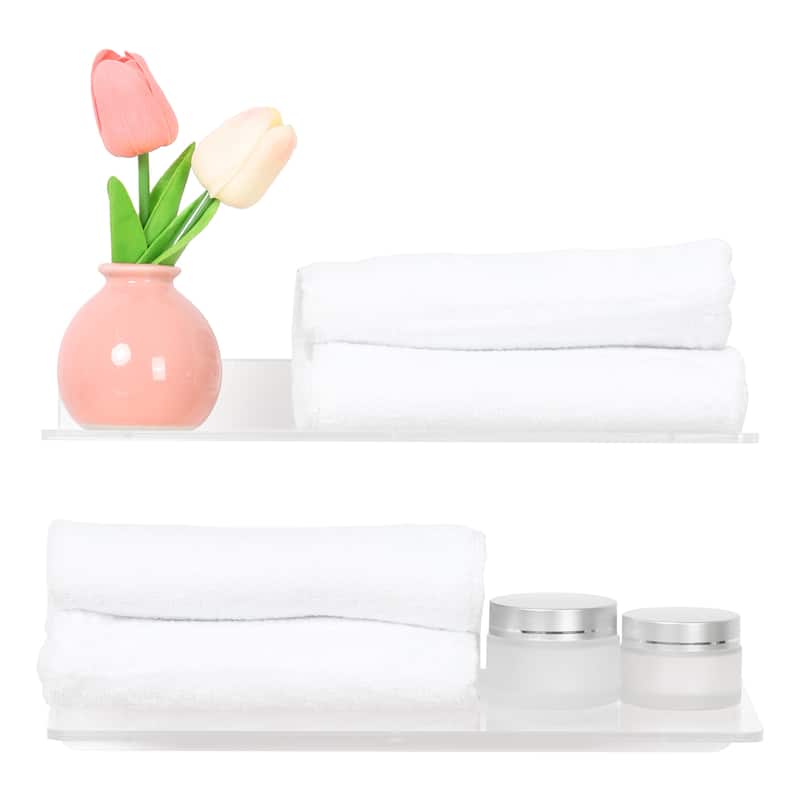 Clear Acrylic Shelves for Bathroom Bedroom Living Room and Kitchen Room Wall Display Shelf, for Wall Clear