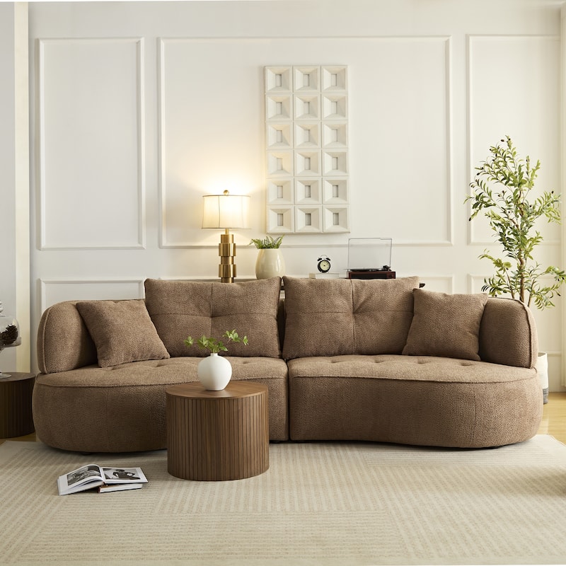 Combo Sofa with Detachable Pillows - Camel