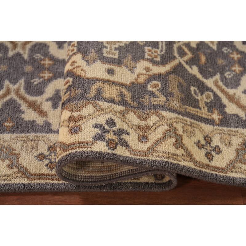 Oushak Indian Runner Rug Hand-Knotted Wool Carpet - 2'7" x 9'9"