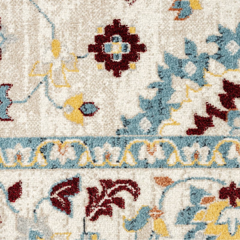 Everwash Treasure Lina Traditional Medallion Machine Washable Area Rug