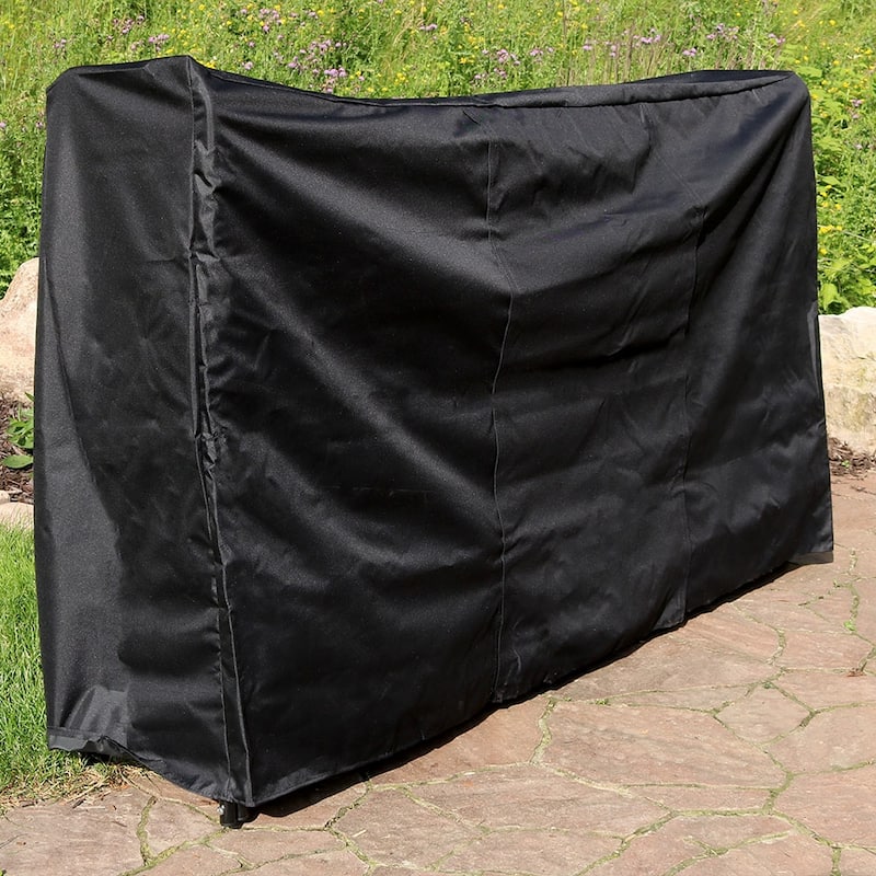 Log Rack Cover Black Outdoor Weather-Resistant PVC - 6'
