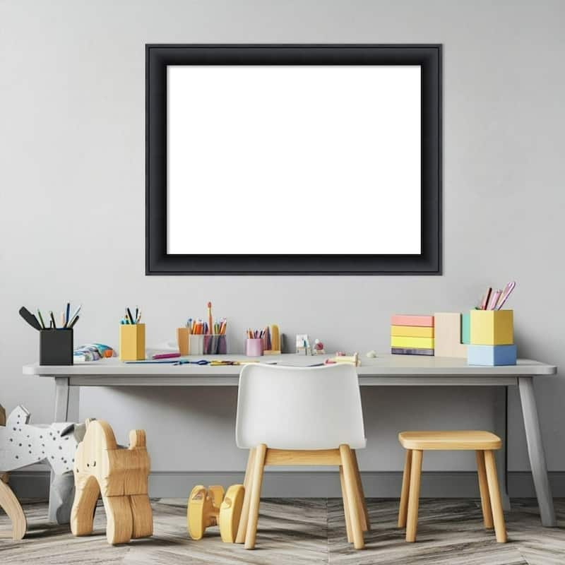Amanti Art Nero Black Framed Dry Erase Magnetic Board