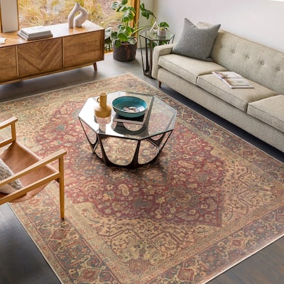 Livabliss Prabhu Traditional Medallion Machine Washable Area Rug