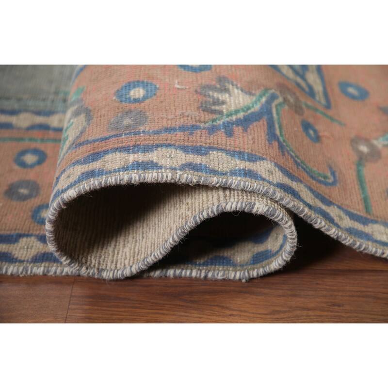 Hand Knotted Oriental 100% Wool Carpet Traditional Medallion Greys & Charcoal Tabriz Area Rug - 9' 6'' X 6' 9''