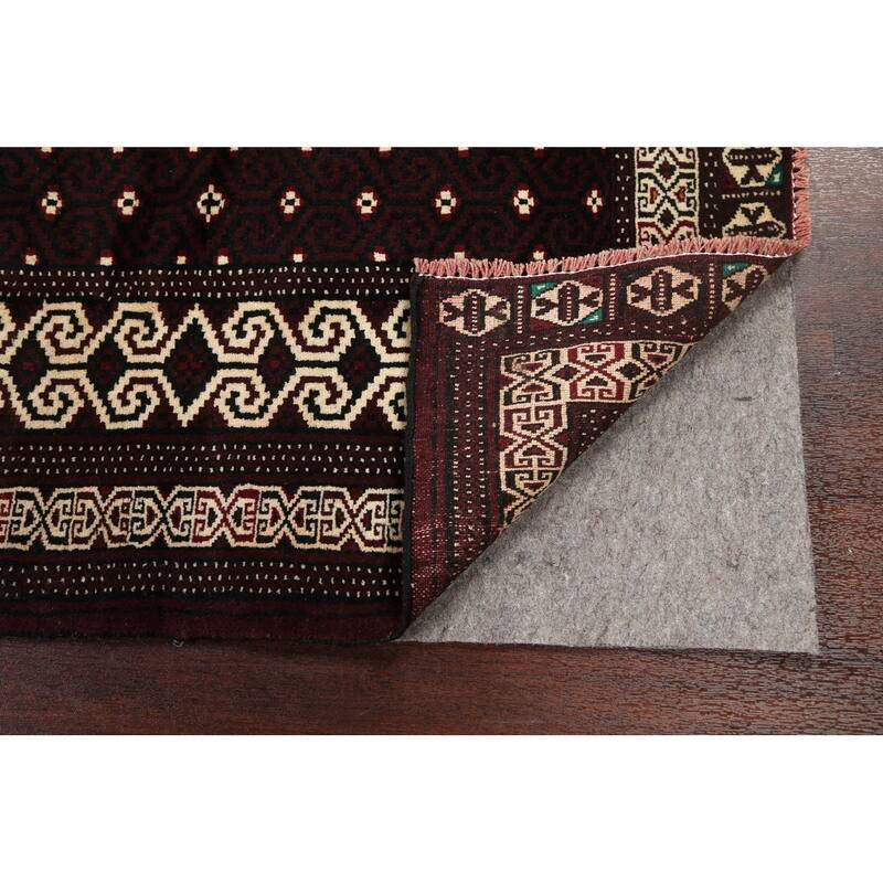 Geometric Persian Balouch Area Rug Handmade Traditional Wool Carpet - 2'9" x 3'9"