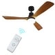 preview thumbnail 30 of 38, ExBrite 52 inch LED Ceiling Fan,Walnut Solid Wood Blades,Remote Control,DC Motor