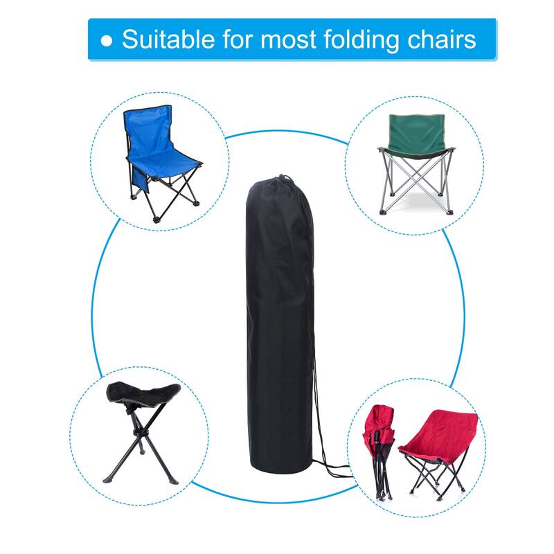 2Pcs 35" Camp Chair Replacement Bag Nylon Foldable Carry Storage Bag with Strap - Black