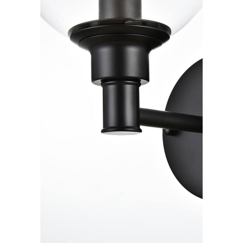 Jaelyin 1 Light Black and Clear Bath Sconce
