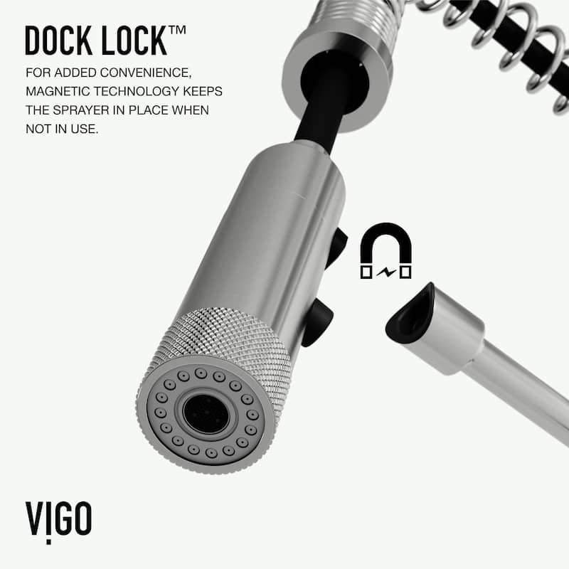 VIGO Sterling 23" H Single Handle Pull-Down Sprayer Kitchen Faucet