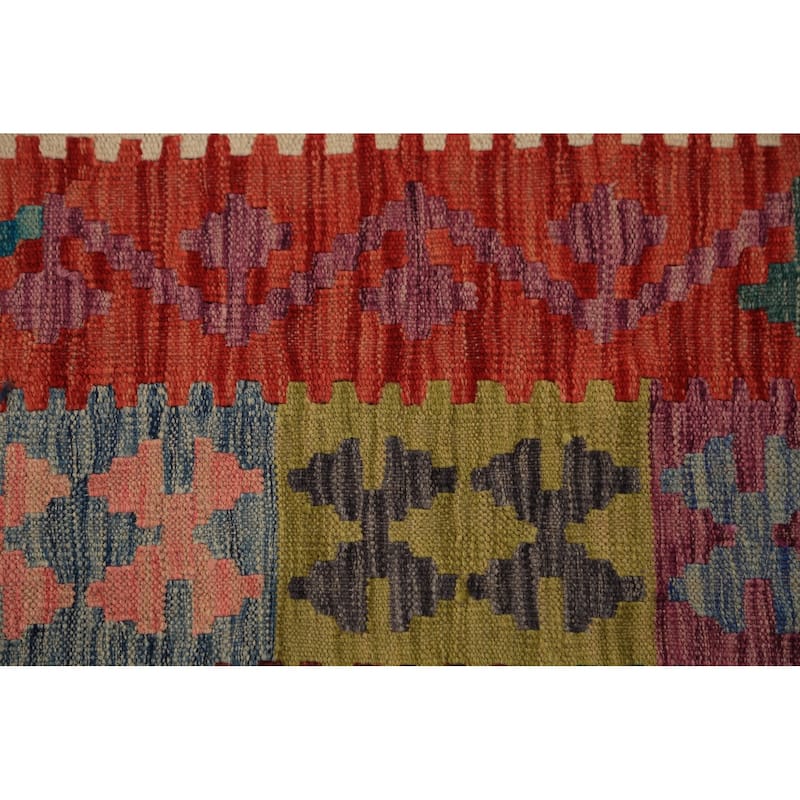 Kilim Oriental Area Rug Hand-Woven Wool Carpet - 8'2" x 9'8"