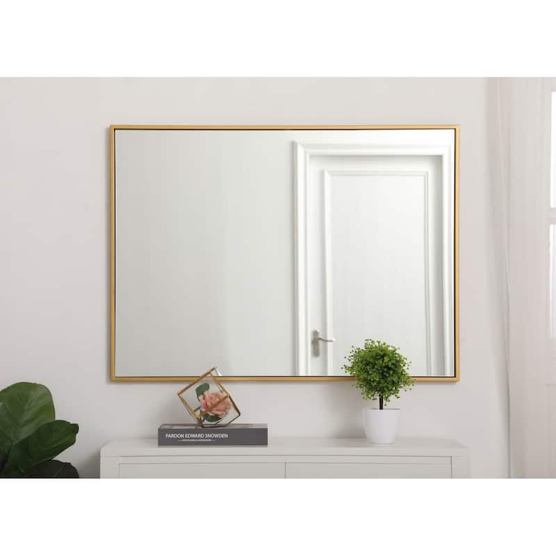 Elegant Lighting Eternity 27" x 36" Rectangular Beveled Metal Framed