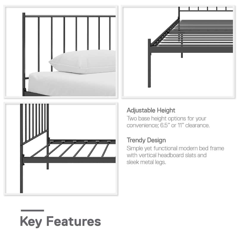 RealRooms Ares Adjustable Height Metal Bed Frame