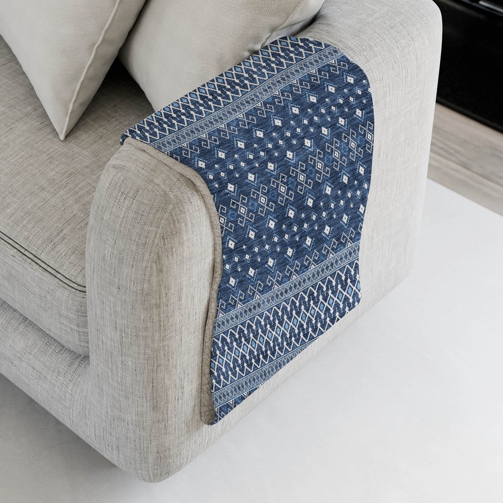 Premium Machine Washable Boho Moroccan Sherpa Throw Blanket