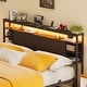 preview thumbnail 13 of 82, Headboards with Storage Shelves, Head Board with Power Outlet and LED Light for Bed Frame