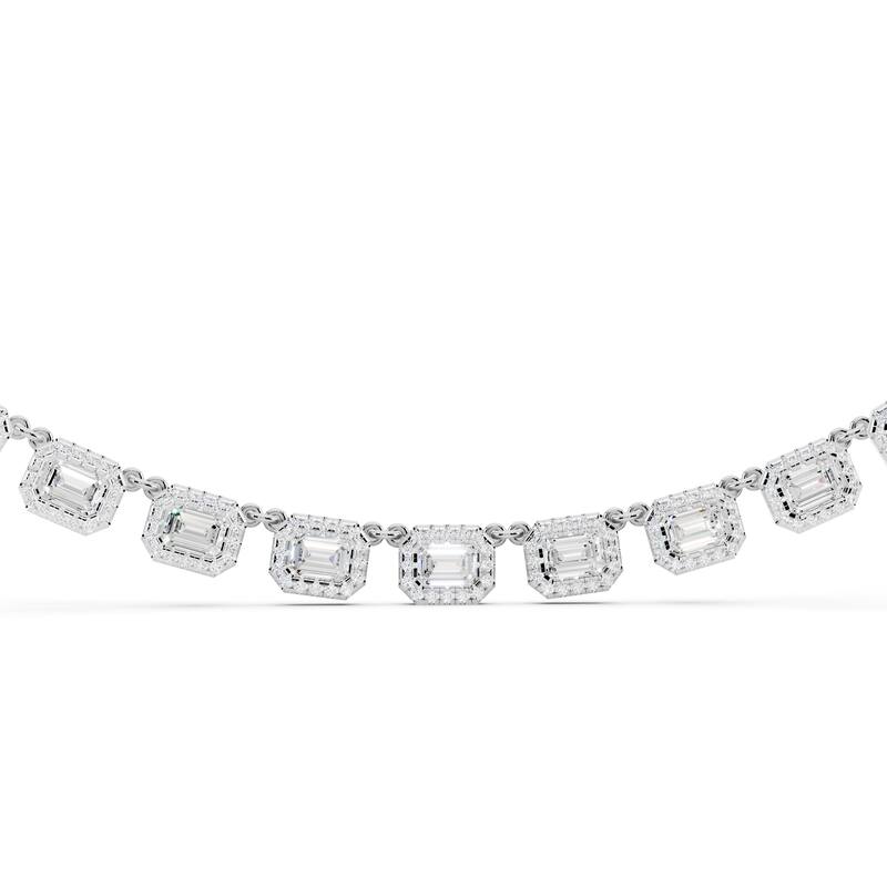 Auriya 14K Gold Lab Grown Diamond Emerald Diamond Fashion Choker Necklace 9.00 ct. tw. (F-G VS) - White