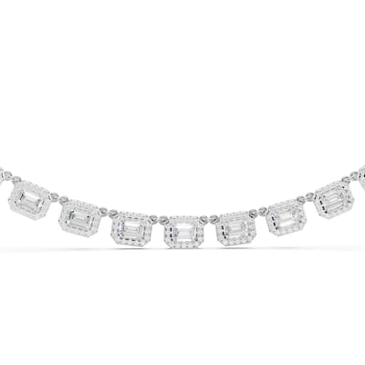Auriya 14K Gold Lab Grown Diamond Emerald Diamond Fashion Choker Necklace 9.00 ct. tw. (F-G VS)