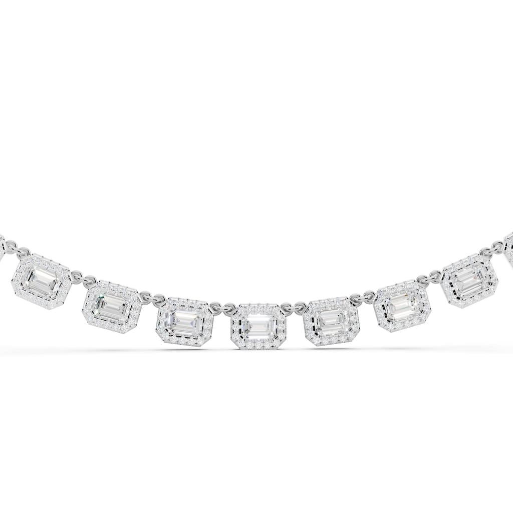 Auriya 14K Gold Lab Grown Diamond Emerald Diamond Fashion Choker Necklace 9.00 ct. tw. (F-G VS)