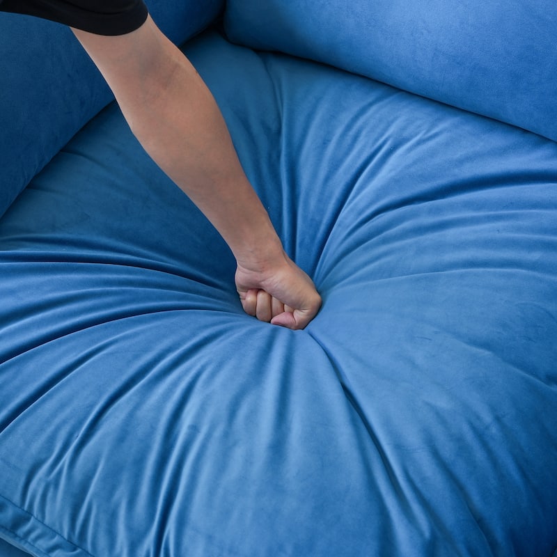 Modular Sectional Sofa Couch, Velvet 3 or 4 Seater Sofa, Minimalist Style Comfy Sofa Couch for Living Room Apartment