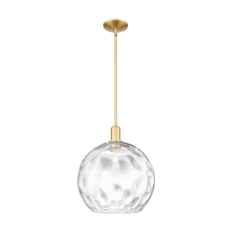 Innovations Lighting Endless Possibilities Arcadia - Athens Water Glass - 1 Light 13" Stem Hung Mini Pendant - Clear Water Glass/Satin Gold