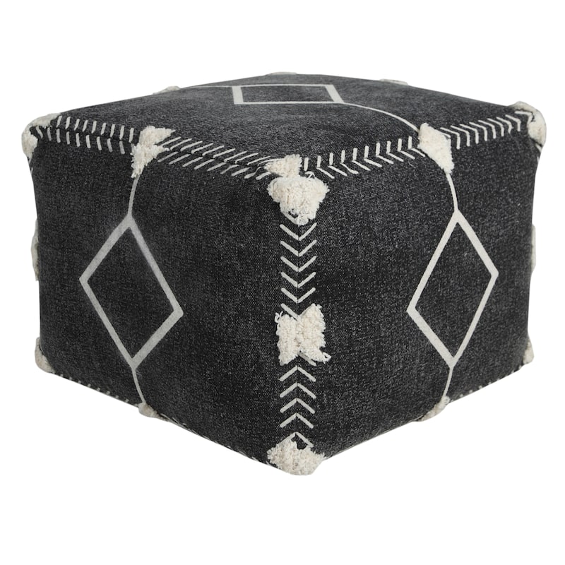 Sevita Textured Diamond Dash Pouf Ottoman