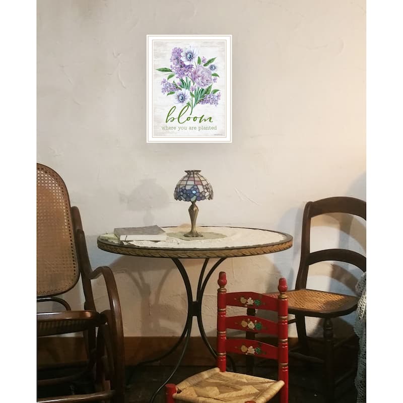 TrendyDecor4U Contemporary "Bloom Where You Are Planted" Framed Print Wall Art