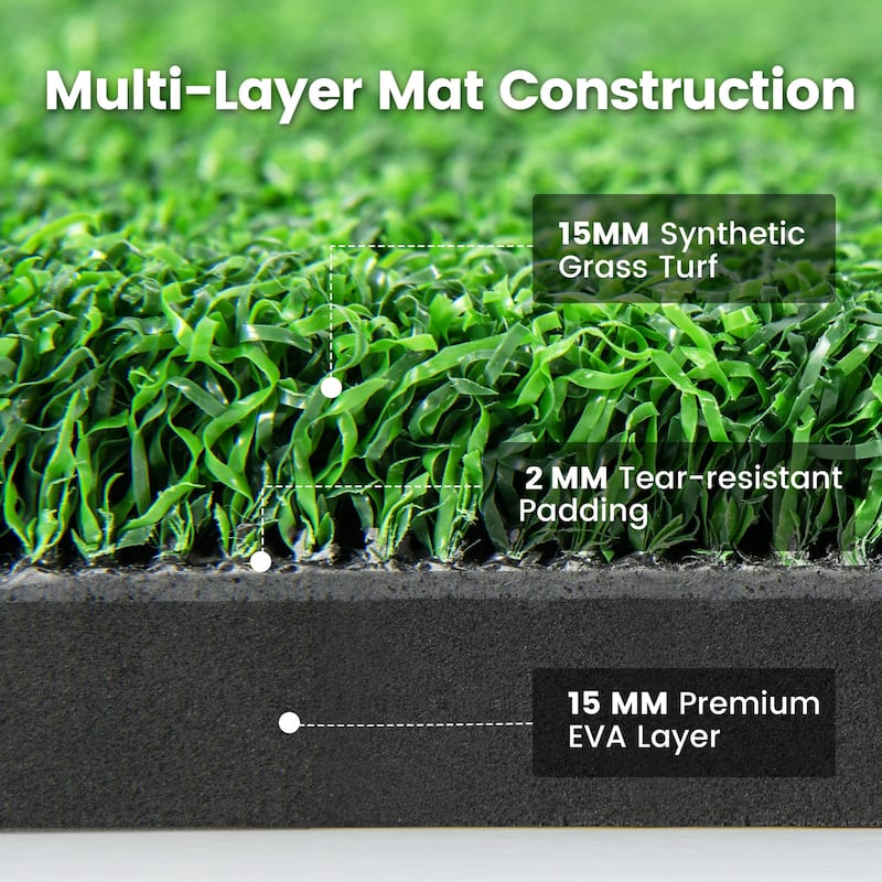 5 x 4 FT Golf Hitting Mat Artificial Turf Golf Training Mat 27/32mm - 32mm