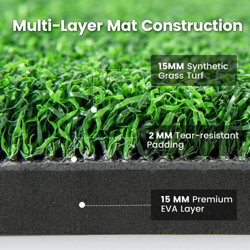 Costway 5 x 4 FT Golf Hitting Mat Artificial Indoor Outdoor Turf Golf - See Details