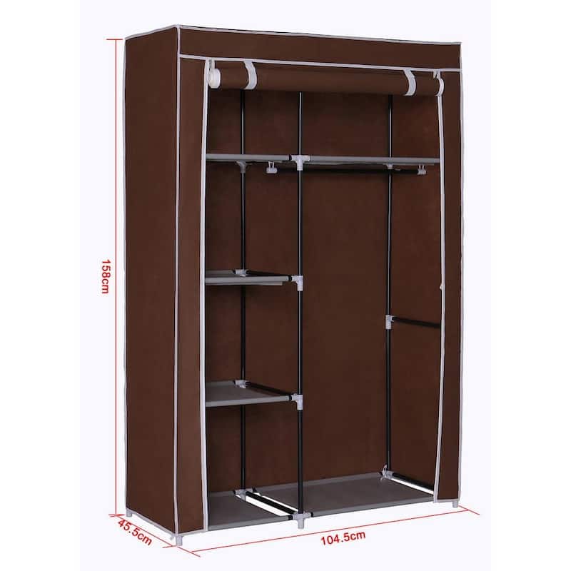 Closet Wardrobe Clothes Organizer Non-woven Fabric Storage Rack Unit with Hanger