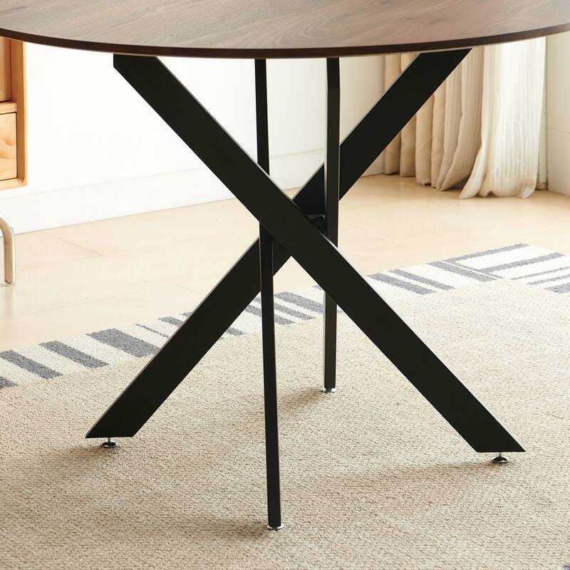 42.1"Table Mid-century Dining Table for 4-6 people With Round Mdf Table Top, Pedestal Dining Table, End Table Leisure