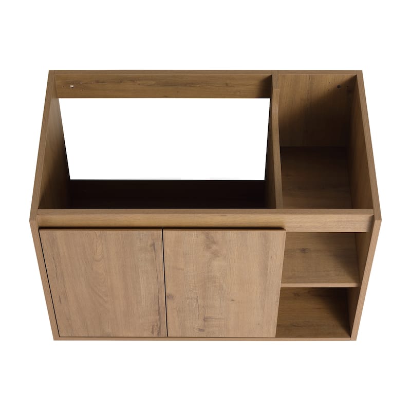Beingnext 24"/30" Single Bathroom Vanity with Sink, Floating Bathroom Vanity with Soft Close Door and Shelf