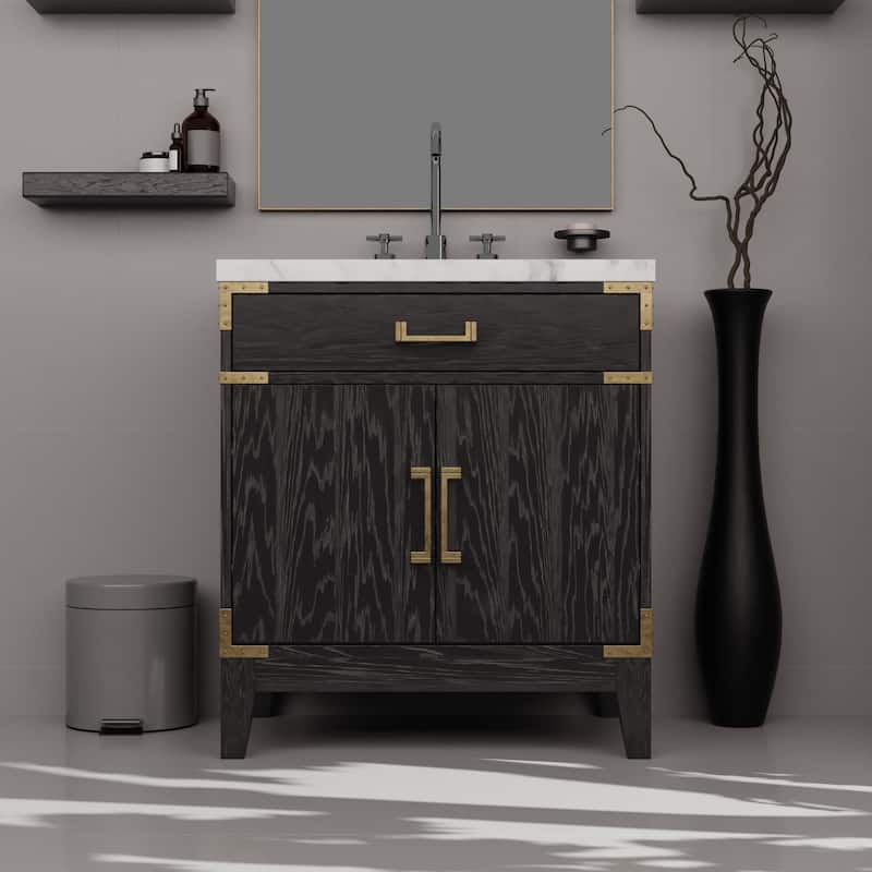Laurel Bath Vanity with Carrara Marble Top and Sink